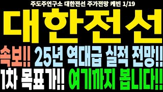 대한전선 주가전망] 속보!! 25년 역대급 실적 전망!! 1차 목표가!! 여기까지 봅니다!! feat.주도주연구소DS 케빈