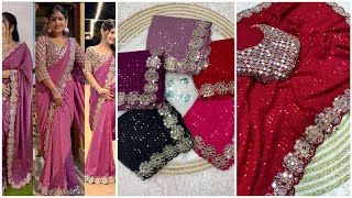 heavy work designer sarees collection/60grm faux georgette/ party wesr collection👗👛💯🔥🥰