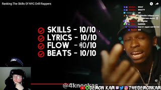 Demon Kam Reacts to Ranking The Skills Of NYC Drill Rappers