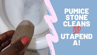 The stone used for scrubbing feet removes yellow and hard water stains  in your toilet bowl💯