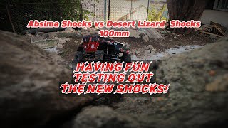 Having fun testing out the new shocks! Absima vs Desert Lizard 100mm. Bavím se testováním tlumičů!💪😄