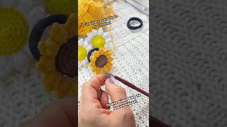 Crochet tutorial sunflower hairband • Майстер клас вʼязані бантики соняхи #crochet #crocheting