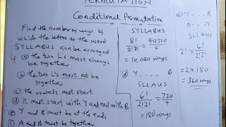 Conditional Permutation (Arrangement base on some conditions).