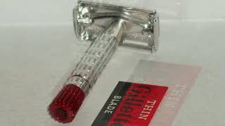 1956 Gillette RedTip Refurbished RePlated Rhodium Razor B2