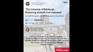 The University of Edinburgh, welcoming students from Indonesia