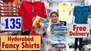 Hyderabad Wholesale Dasara Special Fancy Shirts Rs 135 Free Courier but Bulk Only | Menswear Shops