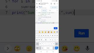 PYTHON PROGRAM TO FIND SUM OF ELEMENT IN A LIST.|#pythonprogram| #SumOfList