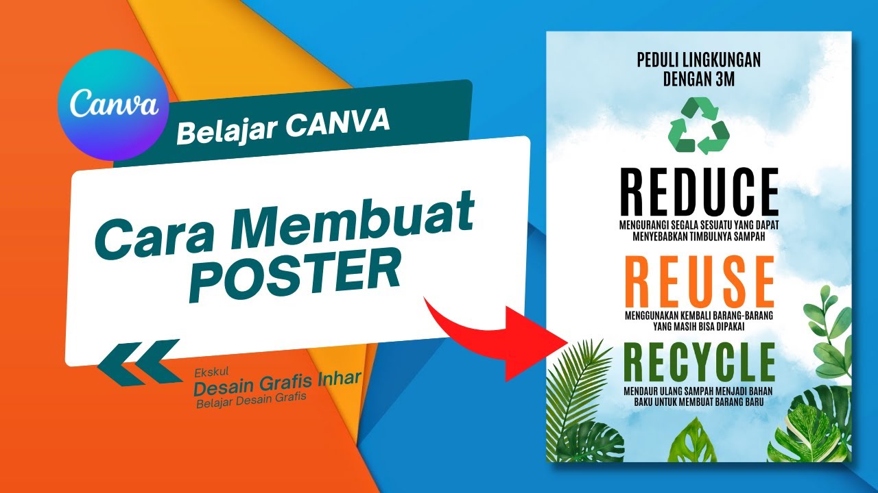 CARA MEMBUAT POSTER DENGAN CANVA - YouTube