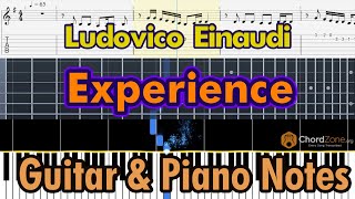 Experience | Ludovico Einaudi | Guitar Tabs and Piano Notes - Tutorial - Easy Fingerstyle Lesson