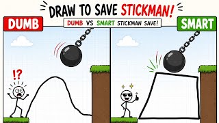 : DRAW TO SAVE STICKMAN 😱 Dumb VS Smart Challenge!