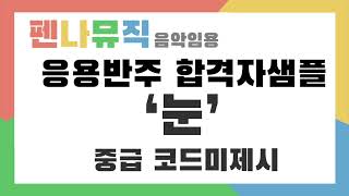 펜나뮤직 음악임용 반주법 응용반주 가곡 눈 중급 합격자 샘플