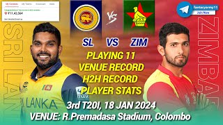 SL vs ZIM Dream11 Prediction| SL vs ZIM Dream11 Prediction | Zimbabwe vs Sri Lanka 1ST T20I