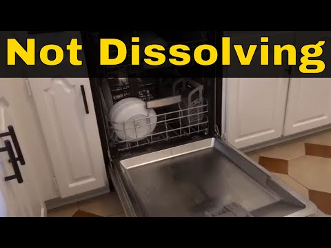 How do you dissolve hardened dishwasher detergent?