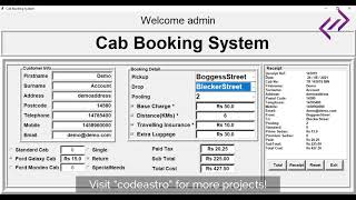 Cab Booking System in Python with Source Code - CodeAstro