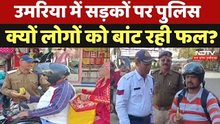 Umaria Road Safety Campaign: उमरिया में सड़क पर पुलिस क्यों लोगों को बांट रही फल | Viral Video | News