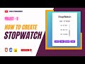 how to create stopwatch using javascript      #javascript #html5 #css #webdevelopment #stopwatch