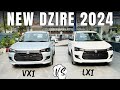 New 4th Gen Maruti Dzire 2024 Lxi vs Vxi Comparison | New Dzire