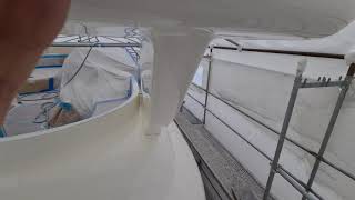 Yacht refit motor yacht Elegance 54 Part 12 Roof and radar arch are finished