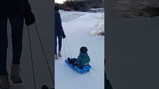 Sliding in the snow