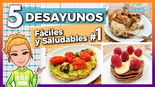 💚 5 DESAYUNOS SALUDABLES ¡Muy Fáciles!  🤩 para TODA la SEMANA 👍 Ideales para bajar de Peso