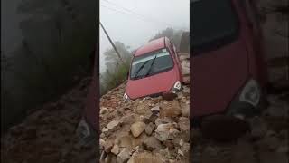 Arunachal Road excavator & car accident #landslide video 😭😭