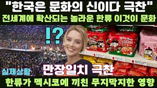 한국은 문화의 신이다 극찬! 전세계에 확산되고 있는 놀라운 한류! 멕시코가 한류에 대해 만장일치 극찬하는 놀라운 이유! 한류 없이는 문화도 없다