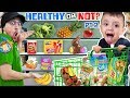 SHAWN goes GROCERY SHOPPING AGAIN!  Healthy Food or Not Vision PART 2 (FUNnel Fam Vlog)