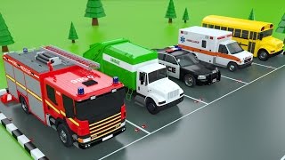 Colors with Car Parking Street Vehicles Toys - Colors Videos for Children