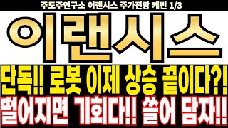 이랜시스 주가전망] 단독!! 로봇 이제 상승 끝이다?! 떨어지면 기회다!! 쓸어 담자!! feat. 주도주연구소DS 케빈