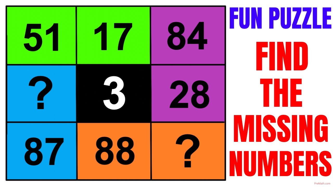 Find The Missing Numbers | FUN PUZZLE - YouTube