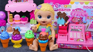 96 Minutes Cash Register ASMR, Satisfying Unboxing Disney Pink Ice Cream Shop | Tina Unboxing Toys