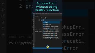 How to Find Square Root of a Number in Python without anu Function ? #shorts #pythonprogramming