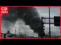 a fierce black smoke rises from the warehouse of the tatami store april 13 kagawa takamatsu city