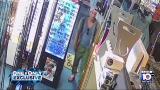 Police search for man caught on camera stealing in Pompano Beach