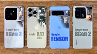 Snapdragon 8 Gen 3 vs Apple A17 Pro vs Google Tensor G3 - ULTIMATE SPEED TEST Comparison!