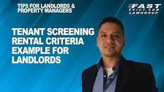 Tenant Screening Rental Criteria Example For Landlords - Includes FREE PDF!