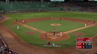 LAA@BOS: Benintendi scores on a wild pitch