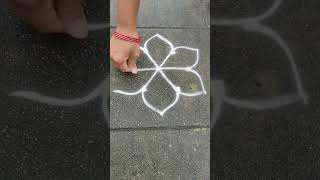 Small Beginners Rangoli Designs #Shorts #DailyRangoli #simplerangoli #beginnerskolam