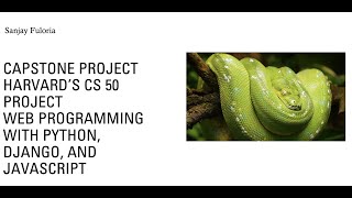 Capstone Project CS50 Python with Django and Javascript for Web Programming