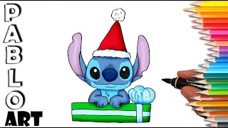 How to Draw 🎅  Christmas Stitch as Santa Claus from Lilo and Stitch | Learn to Draw step by step