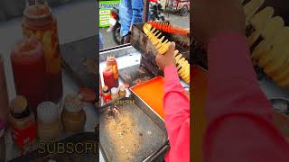 Potato Twister Making #youtube #foodchallenge #viral #streetfood #spicy  #potatosnacks