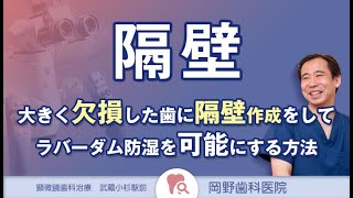 ラバーダム防湿ができない場合の隔壁の作り方 （武蔵小杉　岡野歯科医院）【#01.本気で歯を直したい方のための顕微鏡歯科治療】