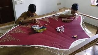 Golden bead work on Lehenga - full process