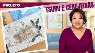 Pintando com o estêncil OPA sobre MDF | Tema Oriental (Tsuru) | por Mayumi Takushi