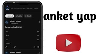 Youtubede Anket Nasıl Yapılır [ÇOK KOLAY]