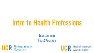 Intro to Health Professions Workshop