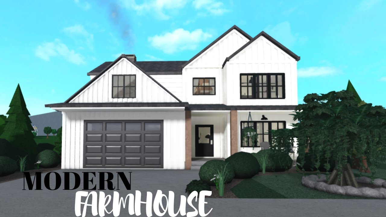 Modern Farmhouse | NO LARGE PLOT | BLOXBURG Speedbuild - YouTube