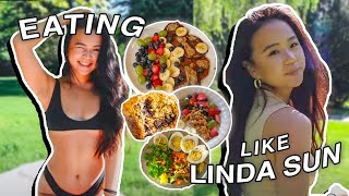 Eating like LINDA SUN for a Day! (protein pancakes, bing recipe, lots of peanut butter & more!)