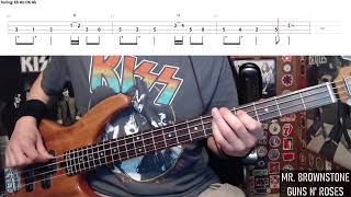 Mr. Brownstone by Guns N' Roses - Bass Cover with Tabs Play-Along