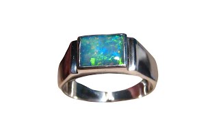 Mens Opal Ring 925 Sterling Silver - 8150 | FlashOpal